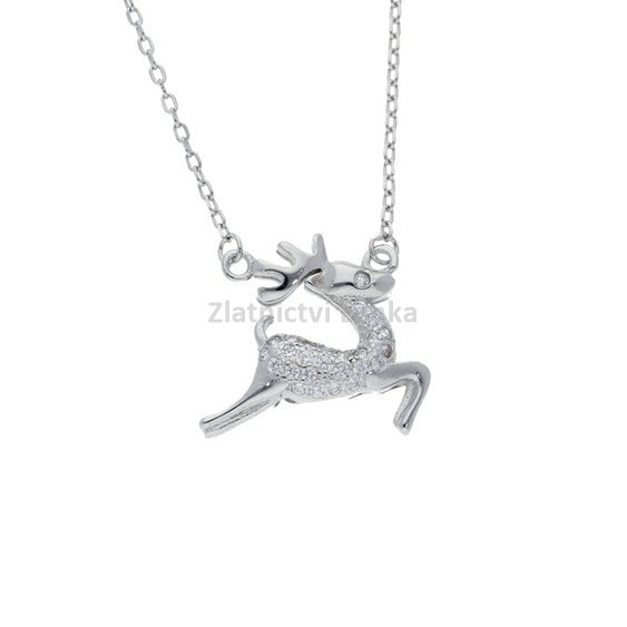 Stříbrný náhrdelník s přívěskem soba se zirkony 16N43SNAH