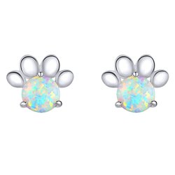 Stříbrné náušnice tlapky s opálem 2BMBSE346SN