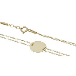 Náramek s medailonkem ze žlutého zlata na rytí 3HO1ZZNA