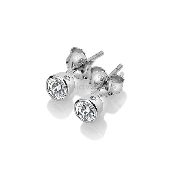 Stříbrné náušnice s diamanty a topazy DE584