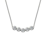 Stříbrný náhrdelník s diamantem a topazy DN129