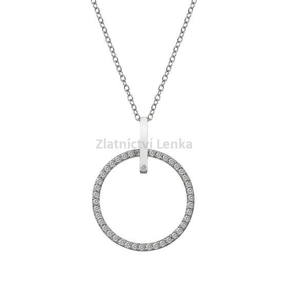 stříbrný přívěsek karmický kruh s topazy a diamantem DP718
