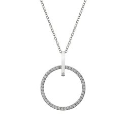 stříbrný přívěsek karmický kruh s topazy a diamantem DP718