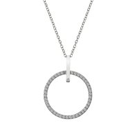 Stříbrný přívěsek karmický kruh s diamantem a topazy DP718