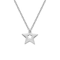 Stříbrný náhrdelník hvězdy s diamantem DP722