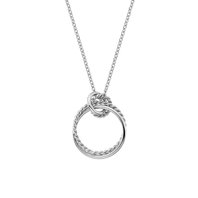 Stříbrný náhrdelník kruhy s diamantem DP735
