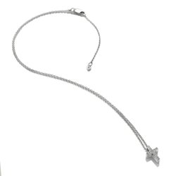 Stříbrný přívěsek křížek s topazy a diamantem DP969