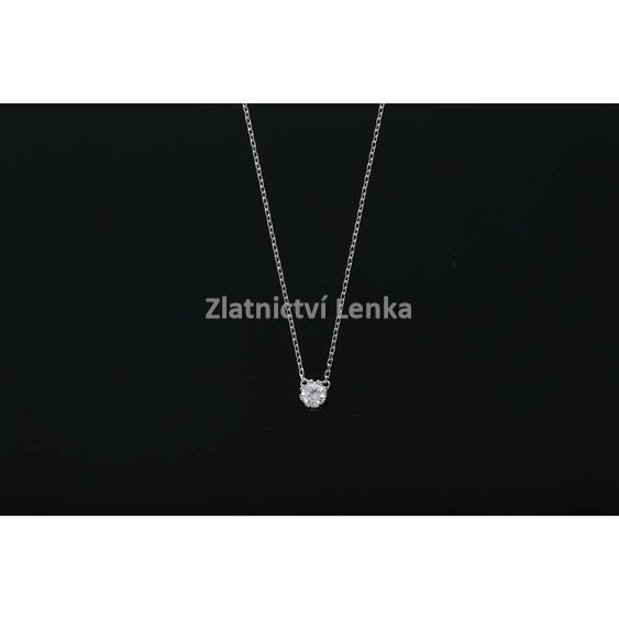 Stříbrný řetízek s přívěskem zirkonu - SCN479-4