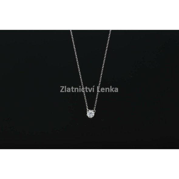 Stříbrný řetízek s přívěskem zirkonu - SCN479-4