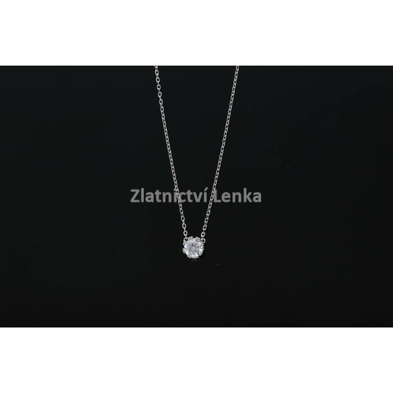 Stříbrný řetízek s přívěskem zirkonu - SCN479-5