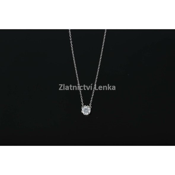 Stříbrný řetízek s přívěskem zirkonu - SCN479-5