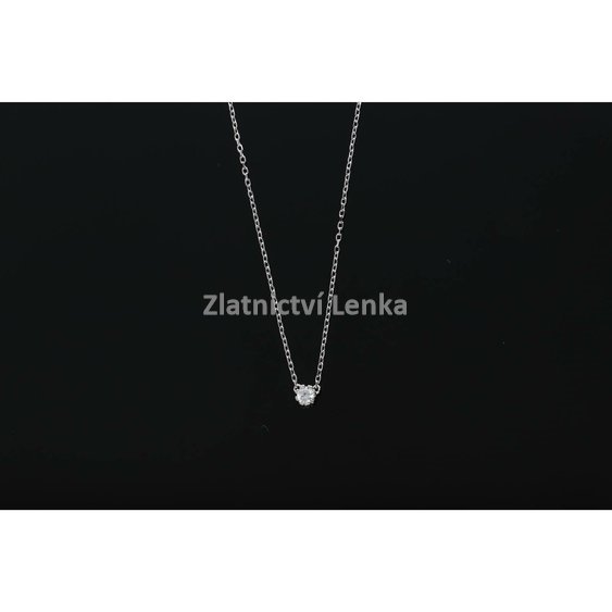 Stříbrný řetízek s přívěskem zirkonu - SCN479-3