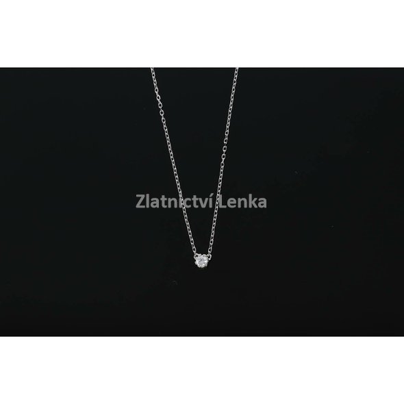 Stříbrný řetízek s přívěskem zirkonu - SCN479-3