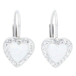 náušnice na klapku s opálem srdce